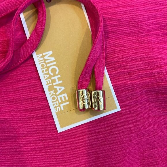 Michael Kors Hot Pink Lace-Up Blouse, Women’s Size Small, Brand New - Picture 6 of 7